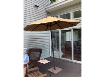 467, Large Good Condition Umbrella With Granite Stand