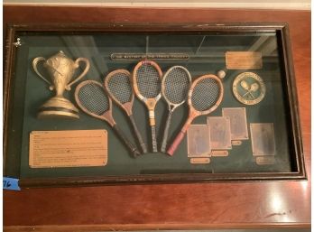 376, History Of Tennis Racquets In Black Framed Box