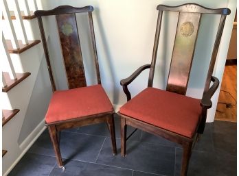 9, Pair Of Chinese Burlwood Chairs (Coordinating Chairs Available)