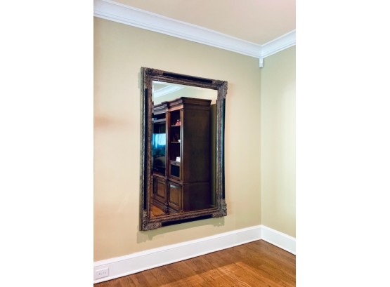 Large Beveled Mirror #2  In Carved Gilt And Black Lacquer Frame(LOC:F1)