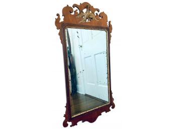 Chippendale Antique Mirror With Gilt Phoenix (LOC:F2)