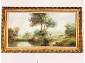 Early Morning Walk / Browner Galleries Decorative Oil Painting On Canvas In Gilt Frame(LOC:F1)