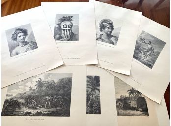 8 Prints From Captain James Hooks Voyage To Hawaii 1778-1779(LOC:F2)