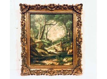 Enchanted Forest / Browner Galleries Decorative Oil Painting On Canvas In Gilt Frame(LOC:F1)