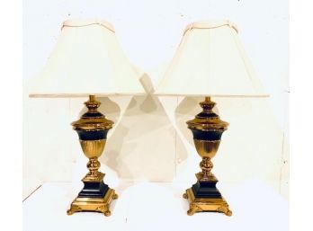 Pair Frederick Cooper Table Lamps With Silk Shades(LOC:F1)