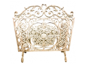 Lovely And Petite Wrought Iron Fireplace Screen And Log Holder(LOC:F1)