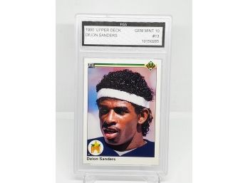 1990 Upper Deck Deion Sanders Baseball Rookie Card Graded 10 Gem Mint