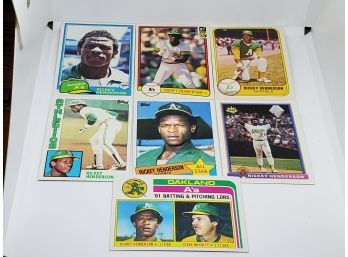 Lot Of 7 Vintage Rickey Henderson Cards