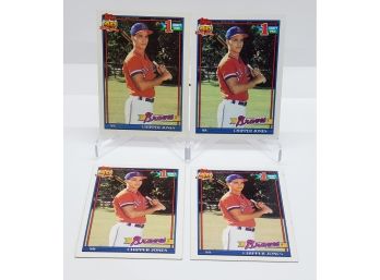 Lot Of Four 1991 Topps Chipper Jones Rookie Cards