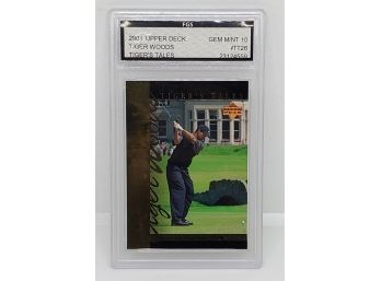 2001 Upper Deck Golf Tiger Woods Rookie Card Graded 10 Gem Mint