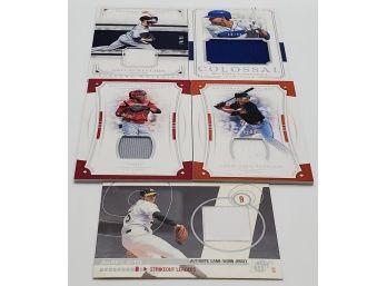 Lot Of 5 Game Used Jersey Relic Cards