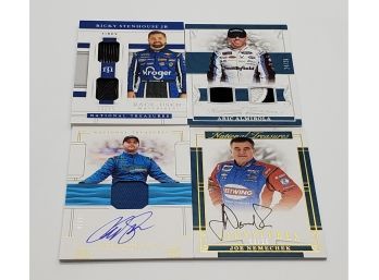 Sick Lot Of 4 Nascar Cards With Autographs And Race Used Memrobilia