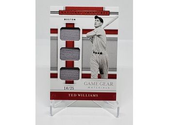 2020 National Treasures Ted Williams Triple Game Used Jersey Relic Card /25