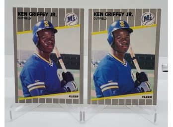 Pair Of 1989 Fleer Ken Griffey Jr Rookie Cards