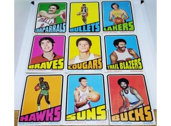 9 Card Lot Of 1972 Topps Basketball Cards