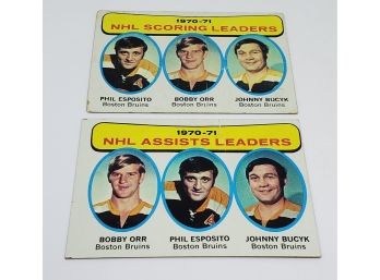 Lot Of 2 1971-1972 Boston Bruins Leaders Cards