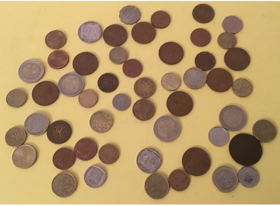 Lot Of Foreign Coins & Tokens 50