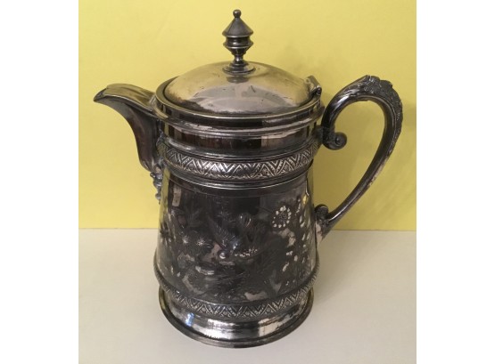 Antique Meriden Silverplated Large Coffee Pot