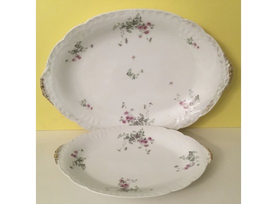 Antique Limoges Flowered Platters