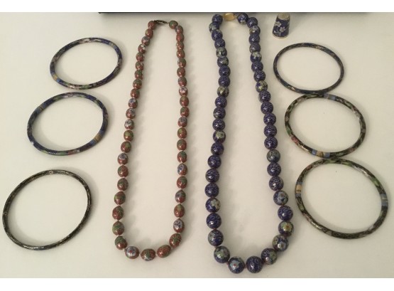 Vintage Cloisonne Necklaces, Bracelets & Thimble