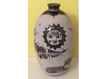 Vintage Face Pottery Vase, Tolvala,  Santana, Mexico