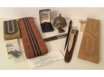 Cribbage Boards, Parker Pens, Letter Openers& Ring The Bell