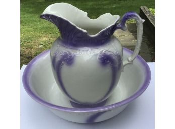 Antique Lavender Pitcher & Bowl Set