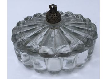 Antique Bubble Glass Keepsake Round Box