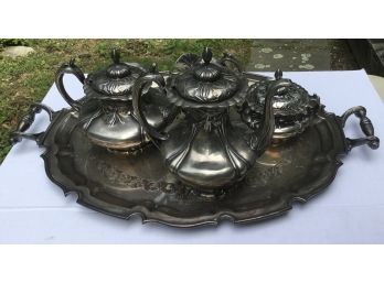 Antique Pierpoint Mfg. Silverplated Tea Set