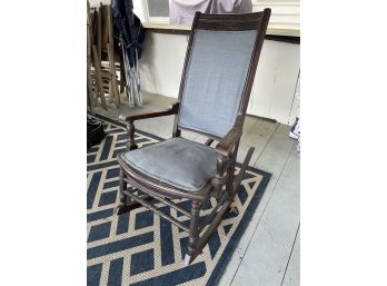 Antique Wooden Rocking Chair With Spring Cushions