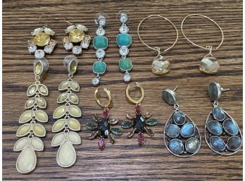 Fine Jewelry : Lot Of Six Earrings, Sterling Earrings, J Crew Earrings, Gemstone Earrings, & More