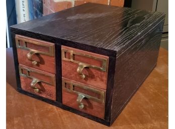 Vintage Levenger Oak 4- Drawer File Cabinet - Works Smootly!