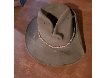 Australian Outback Hat With Rawhide Tassles And Fold Up Hook