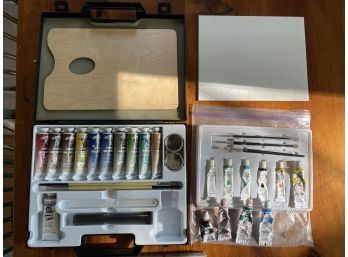 Oil Painting Start Up Set: Paints, Board, Canvas, Brushes, And More!