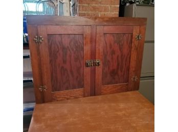 Antique Wood Wall 2- Door Cabinet