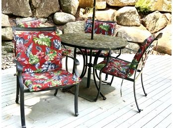 Outdoor Metal Tile Top Table And Chairs