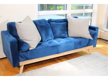 Joybird Contemporary Tufted Blue Sofa
