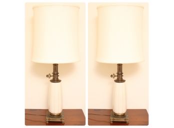 Pair Of Beautiful Modern Brass Based Lamps