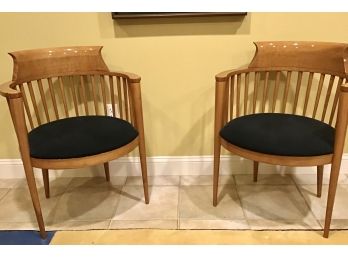 Stunning Pair Of Half Moon Accent Chairs (one Of 2 Pair Listed Separately In This Auction)
