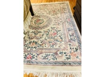 Plush Floral Area Rug With Light Colors