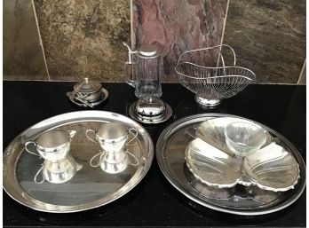 Pretty Lot Of Silver Plate And Stainless Steel Pieces