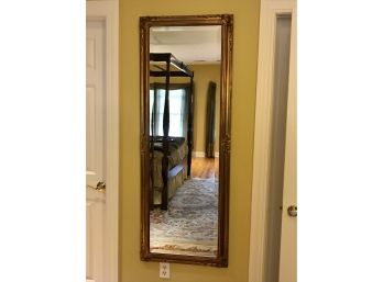 Large Full Length Mirror With Beveled Glass And Gilt Frame