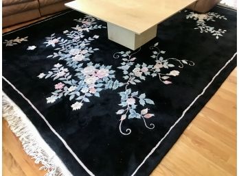 Plush Handwoven Area Rug With Floral Accents