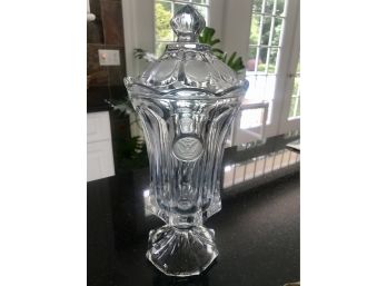 FOSTORIA Large Coin Pattern Candy Urn