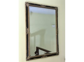 Stunning Beveled Glass Mirror In Enameled Gilt Frame