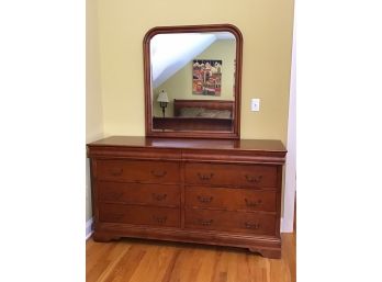 Shaker Style Long Dresser With Mirror