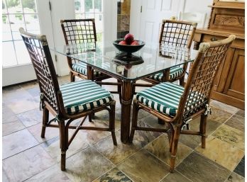 Unique Woven Bamboo Dining Table And Chairs