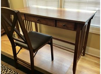 Wooden Computer Desk And Fold Up Chair