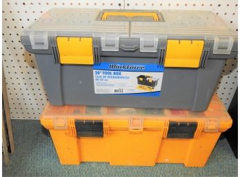 2 Tool Boxes Full Of Tool And Plumbing Supplies