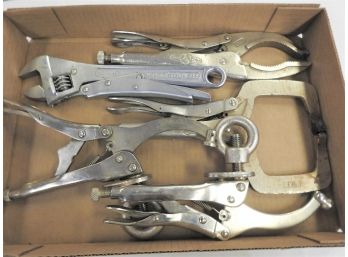 Lot Of Vice Grips And Wrenches